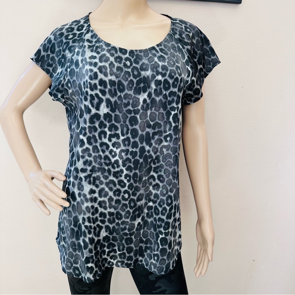 Express Leopard Print Short Sleeve Top